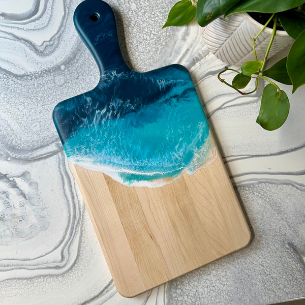 Maple Coastal Charcuterie Board with Handle - 16" x 8" (#3678)