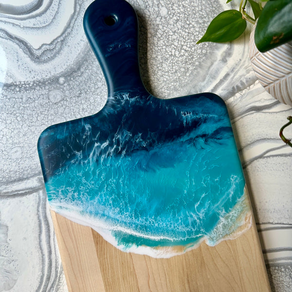 Maple Coastal Charcuterie Board with Handle - 16" x 8" (#3678)