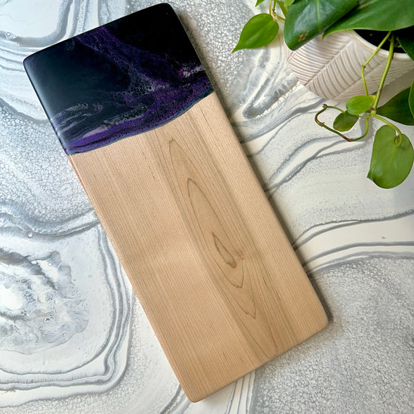 Maple Epoxy Art Charcuterie Board - 15" x 6.5" (#3683)