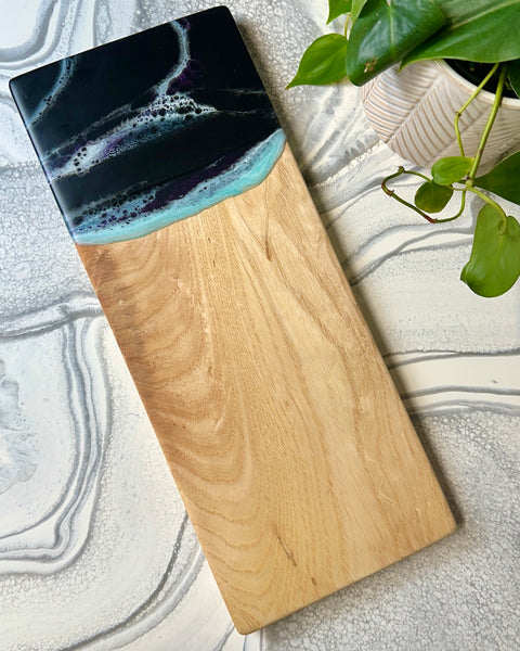 Ash Epoxy Art Charcuterie Board - 16" x 6.5" (#3684)