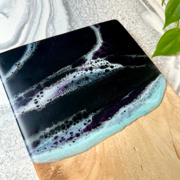 Ash Epoxy Art Charcuterie Board - 16" x 6.5" (#3684)