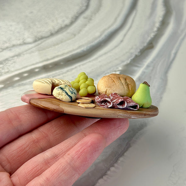 Miniature Cheeseboard Board Fridge Magnet - Wood & Rose Gold