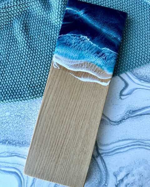 Planche de charcuterie côtière en érable avec poignée - 16" x 8" (n° 3656) - À PRIX RÉDUIT - Artisan Seconds