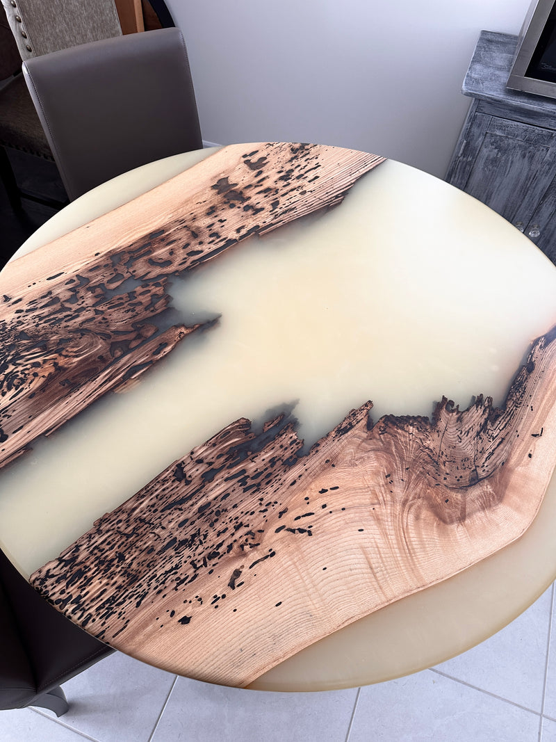 Round Epoxy River Dining Table