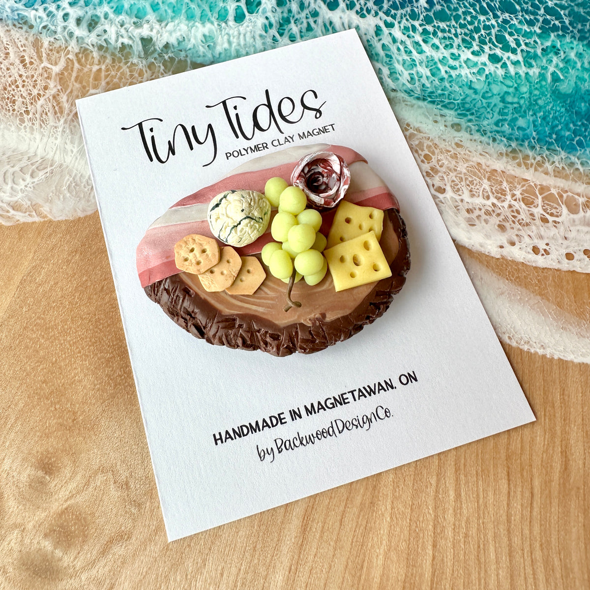 Tiny Tides Magnet - Rose Gold/Pink/Pearl -  2" x 1.5" (#0008)